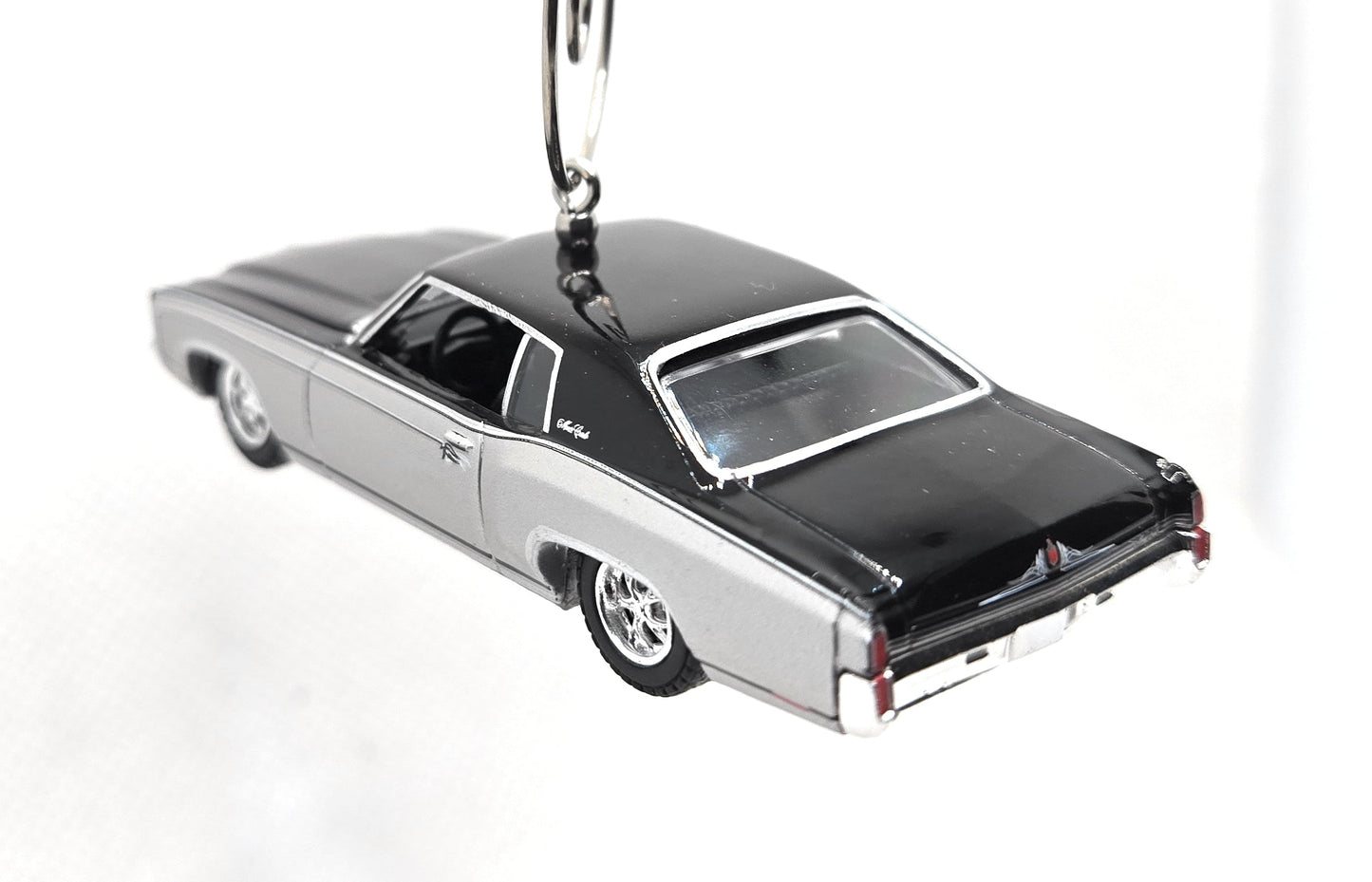 1972 Chevy Monte Carlo Silver Black Christmas Ornament