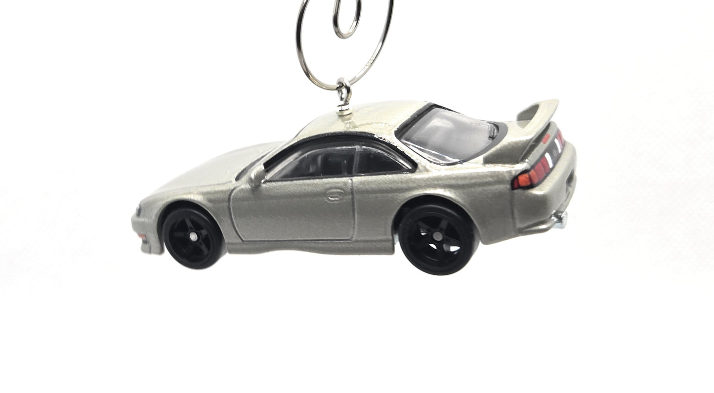 Nissan 240SX (S14) Silver Gray Christmas Ornament