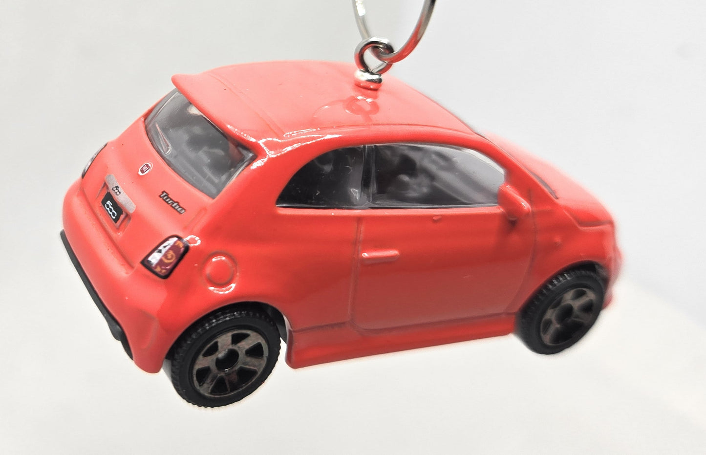 2019 Fiat 500 Turbo Redish Orange Christmas Ornament