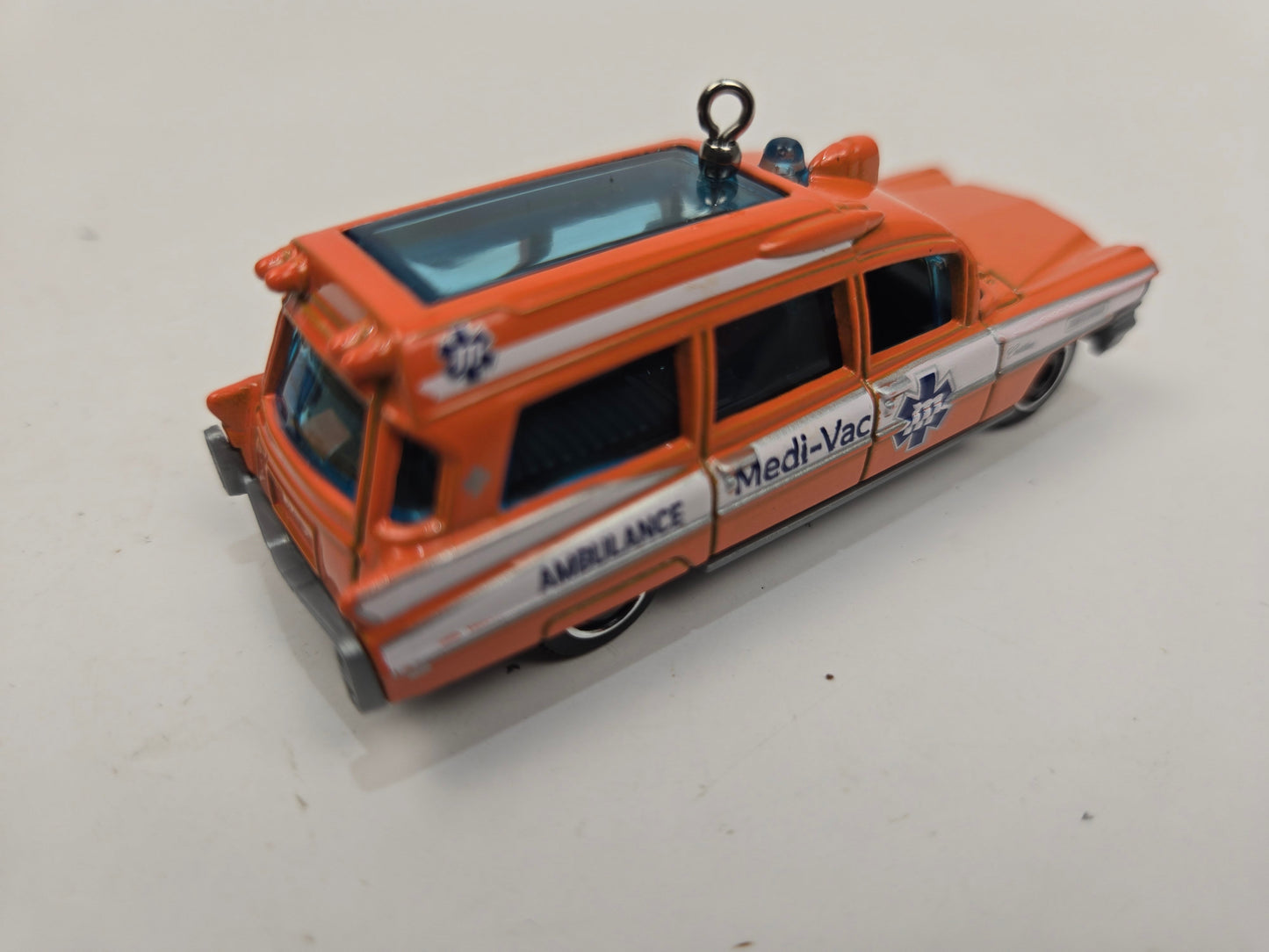 1963 Cadillac Ambulance Orange Christmas Ornament
