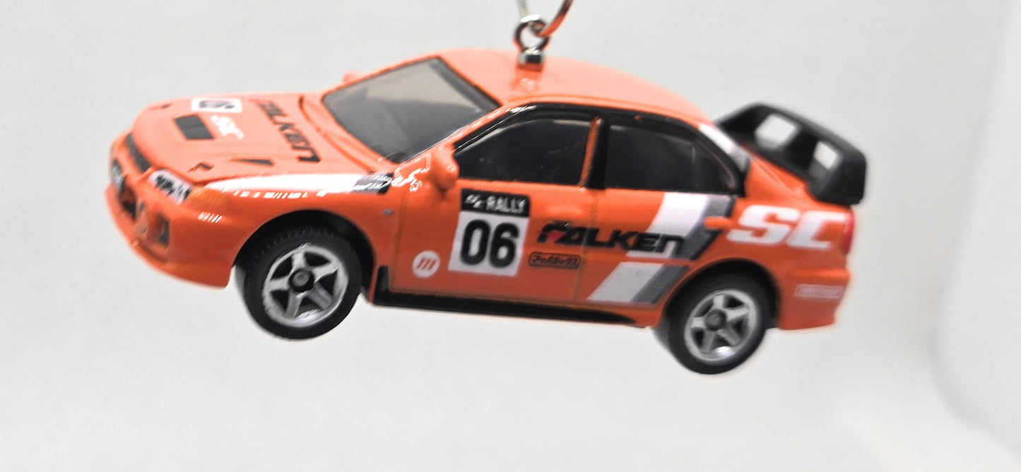 1996 Mitsubishi Evo IV Orange Christmas Ornament
