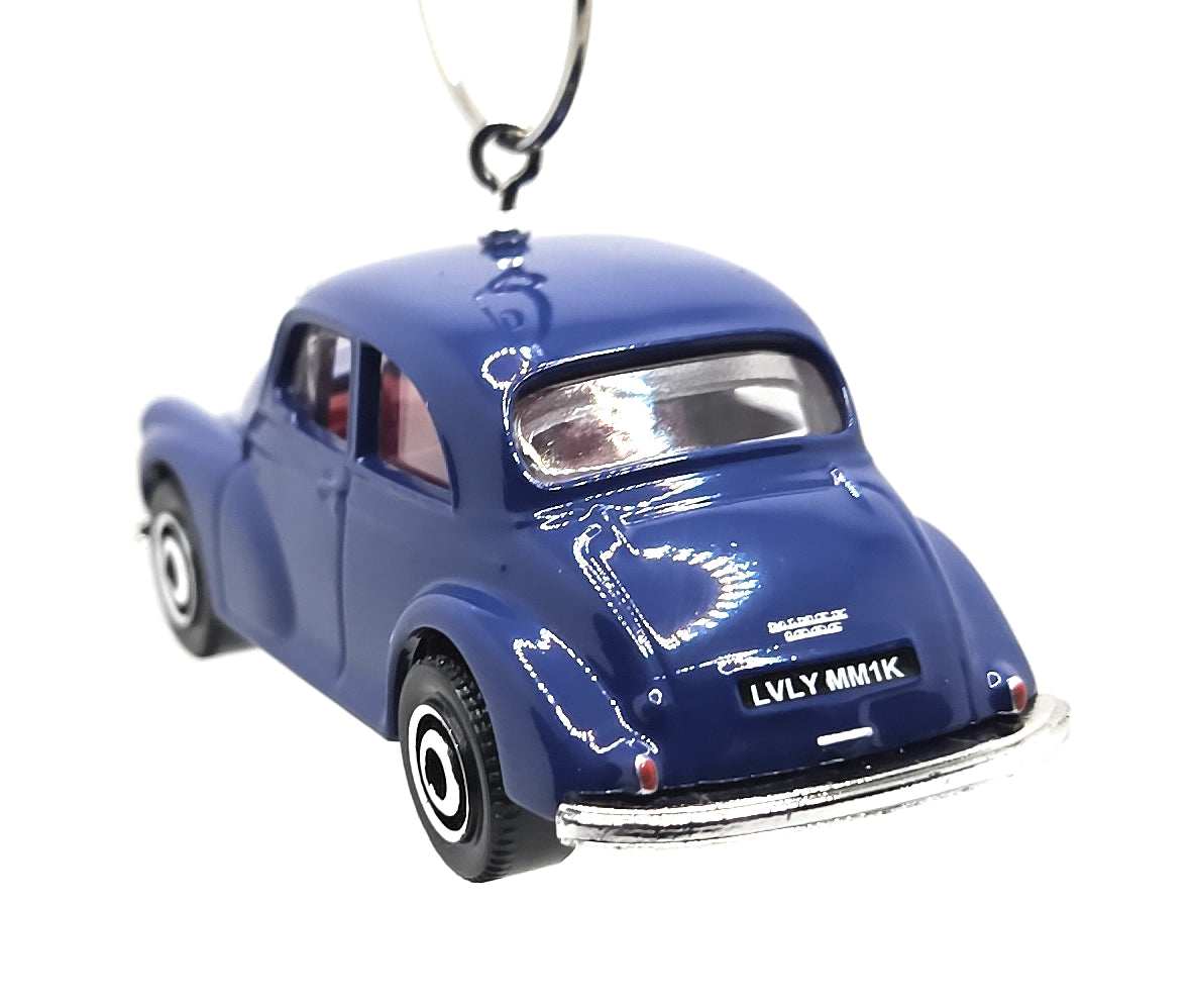 Morris Minor Saloon Blue Christmas Ornament