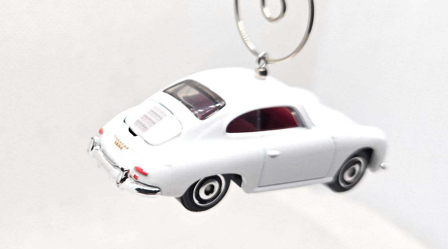 Porsche 356A White Christmas Ornament