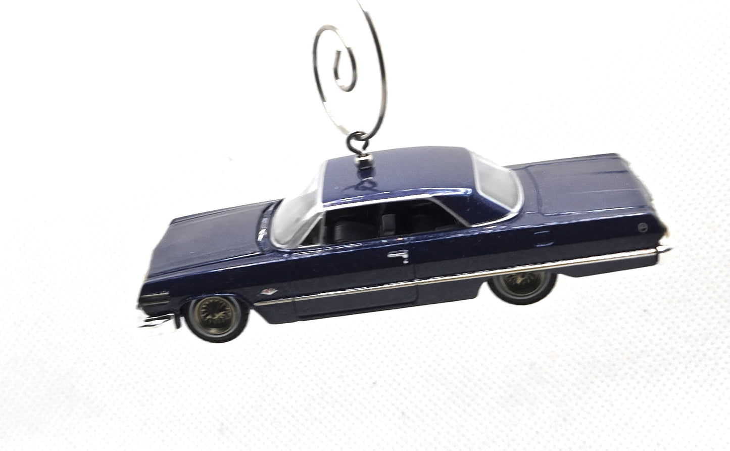 1963 Chevy Impala Lowrider Blue Christmas Ornament
