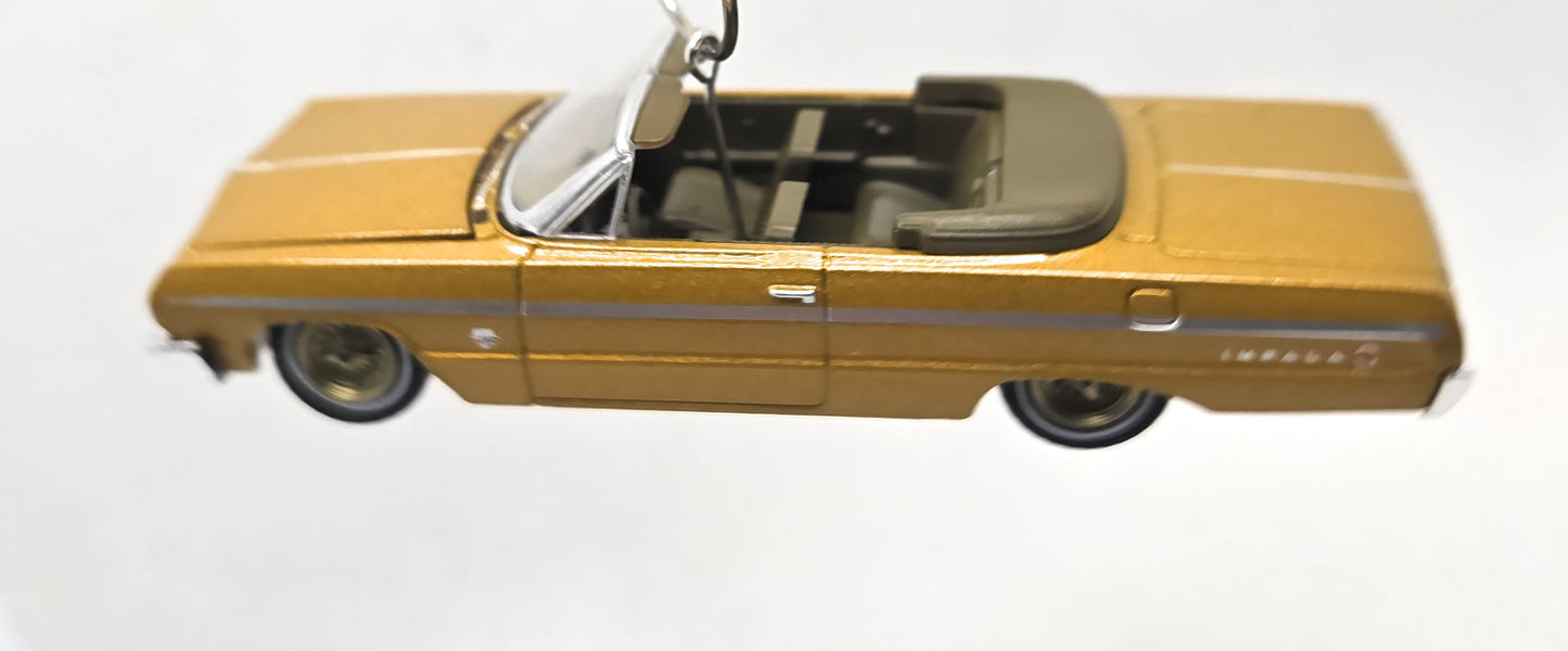 1964 Chevy Impala Lowrider Gold Christmas Ornament