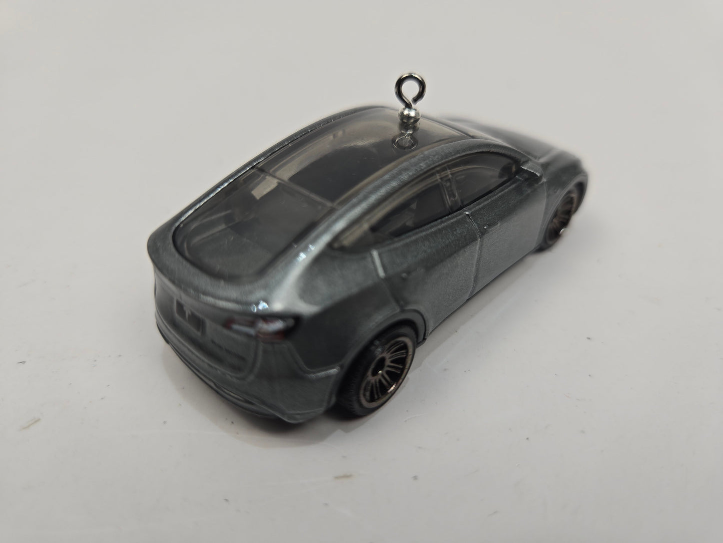 Tesla Model Y Gray Silver Christmas Ornament