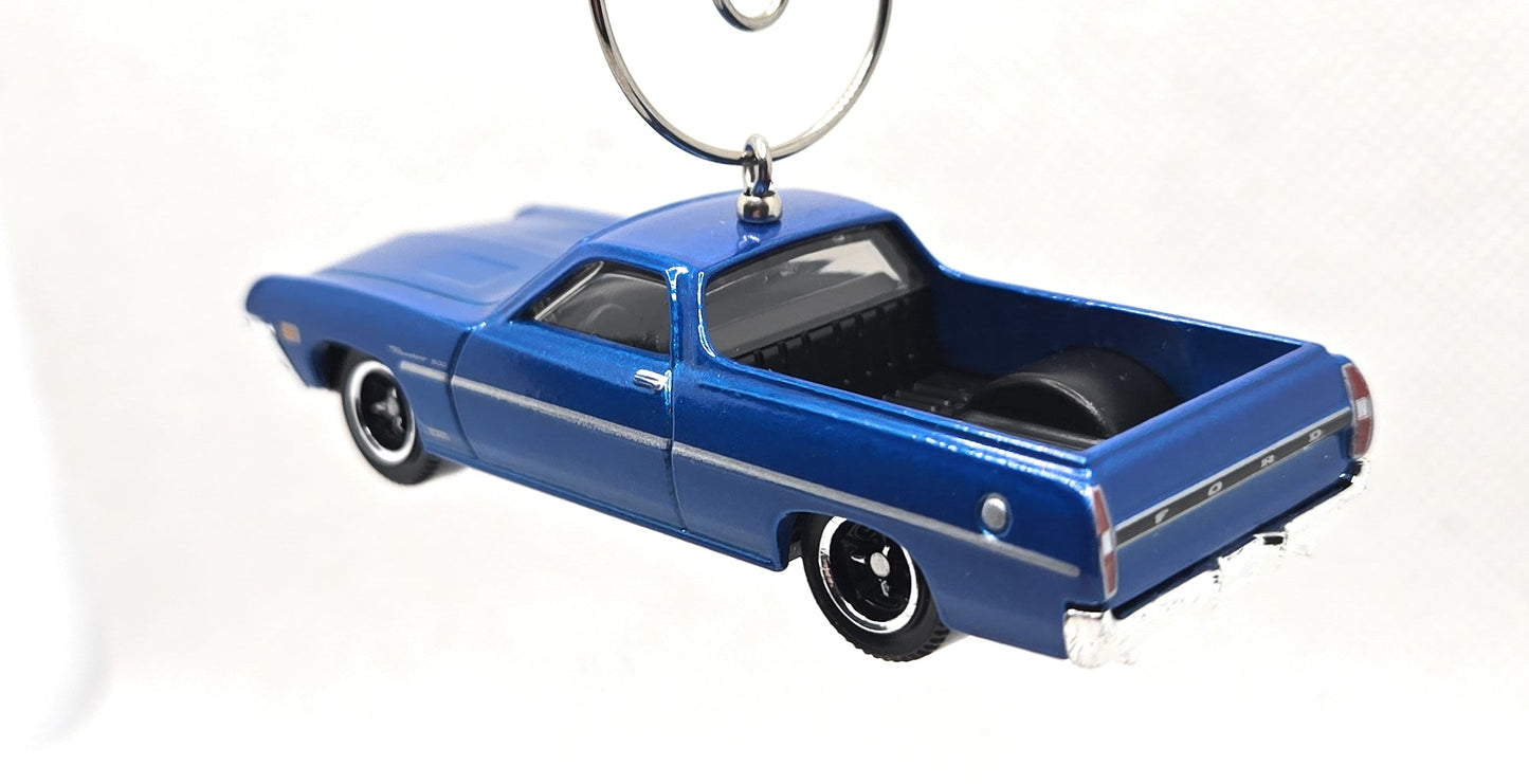 1970 Ford Ranchero Blue Christmas Ornament