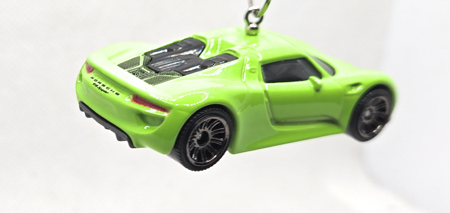 Porsche 918 Spyder Lime Green Christmas Ornament