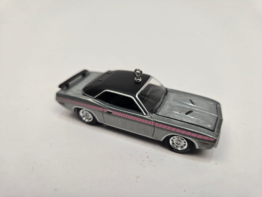 1970 Plymouth Cuda Barracuda Silver Christmas Ornament