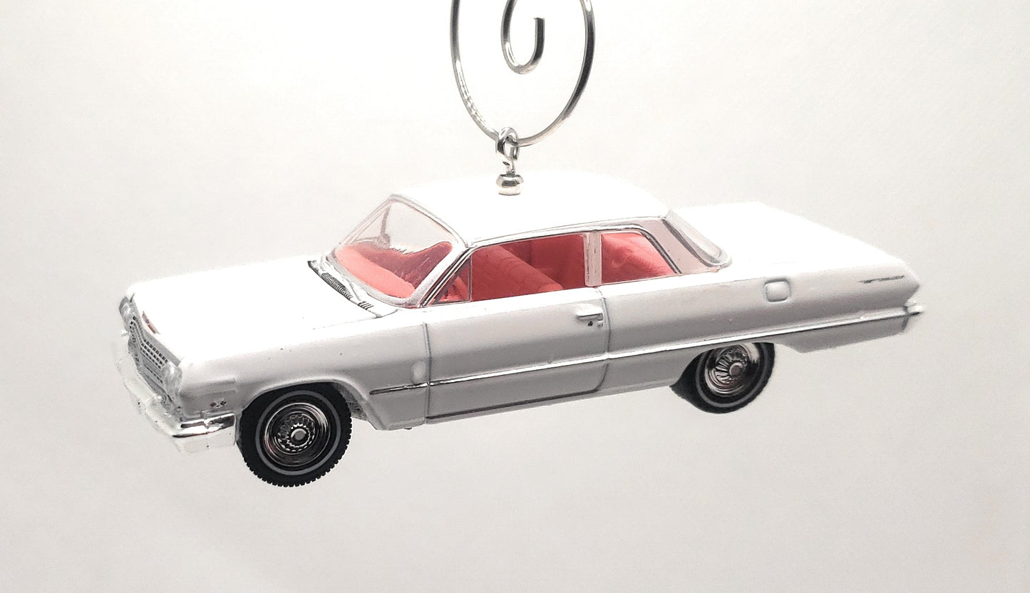 1963 Chevy Bel Air White Christmas Ornament