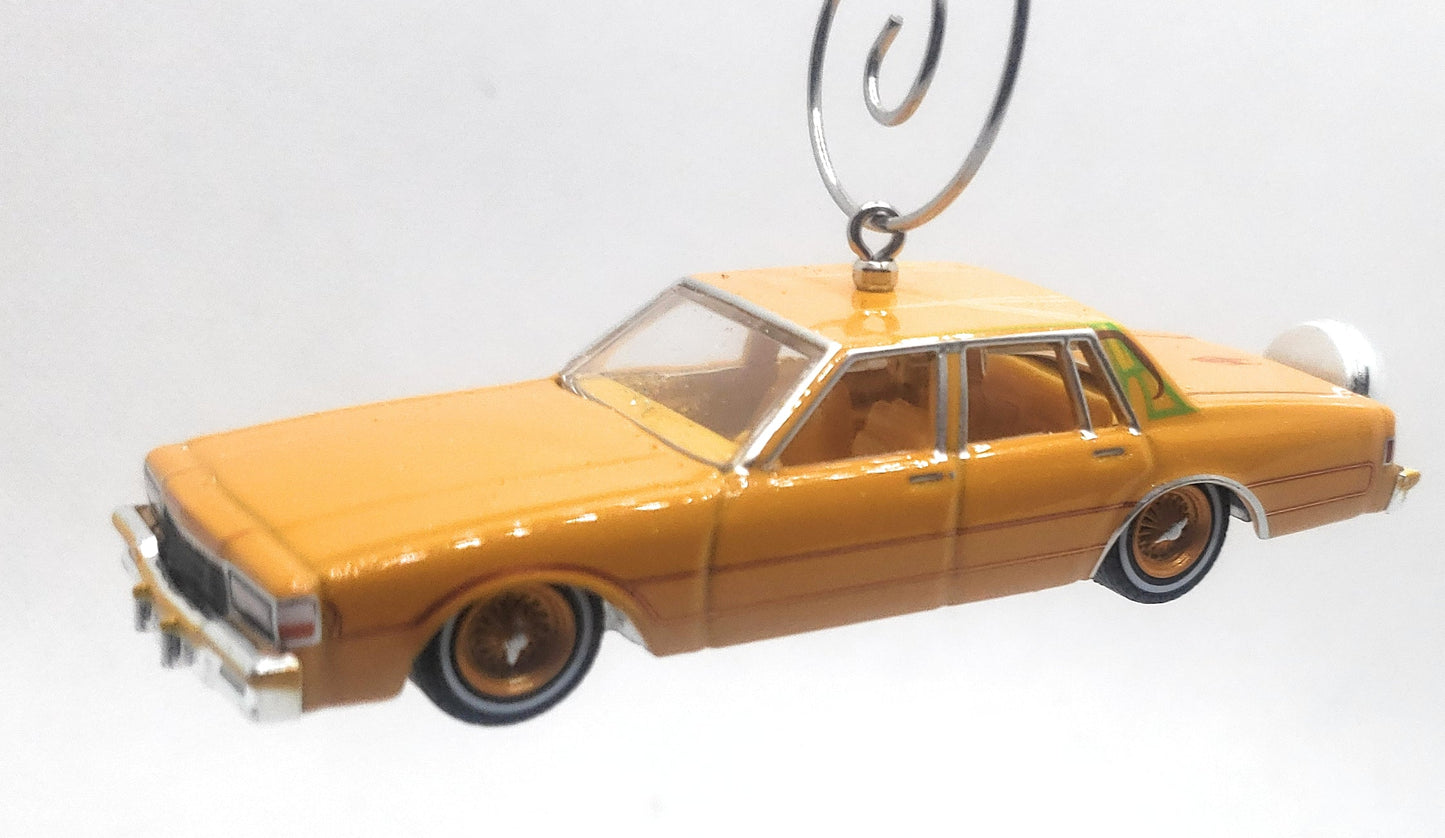 1990 Chevy Caprice Classic Lowrider Orange Christmas Ornament