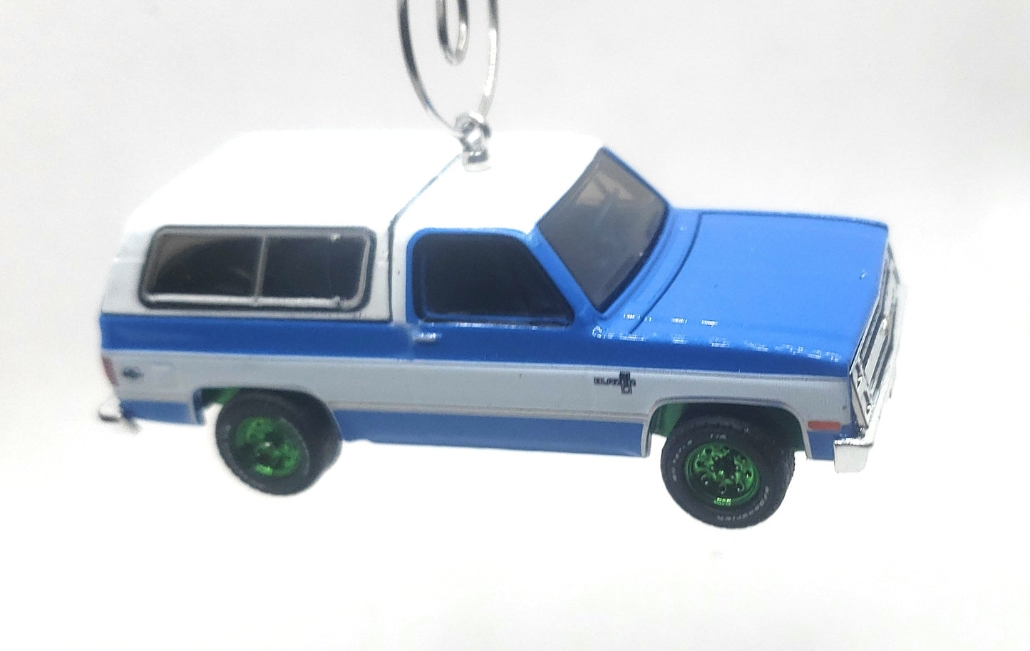 1984 Chevy K5 Blazer Blue White Ltd Ed Green Wheels Christmas Ornament