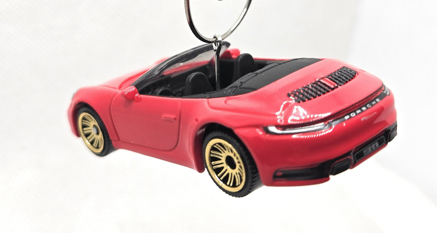 Porsche 911 Carrera Cabriolet Red Christmas Ornament