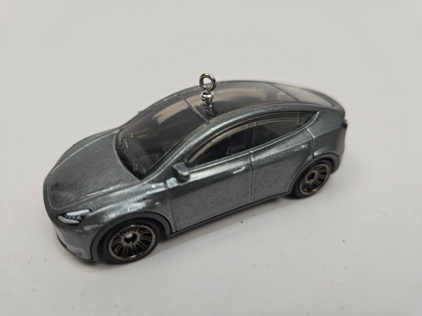 Tesla Model Y Gray Silver Christmas Ornament