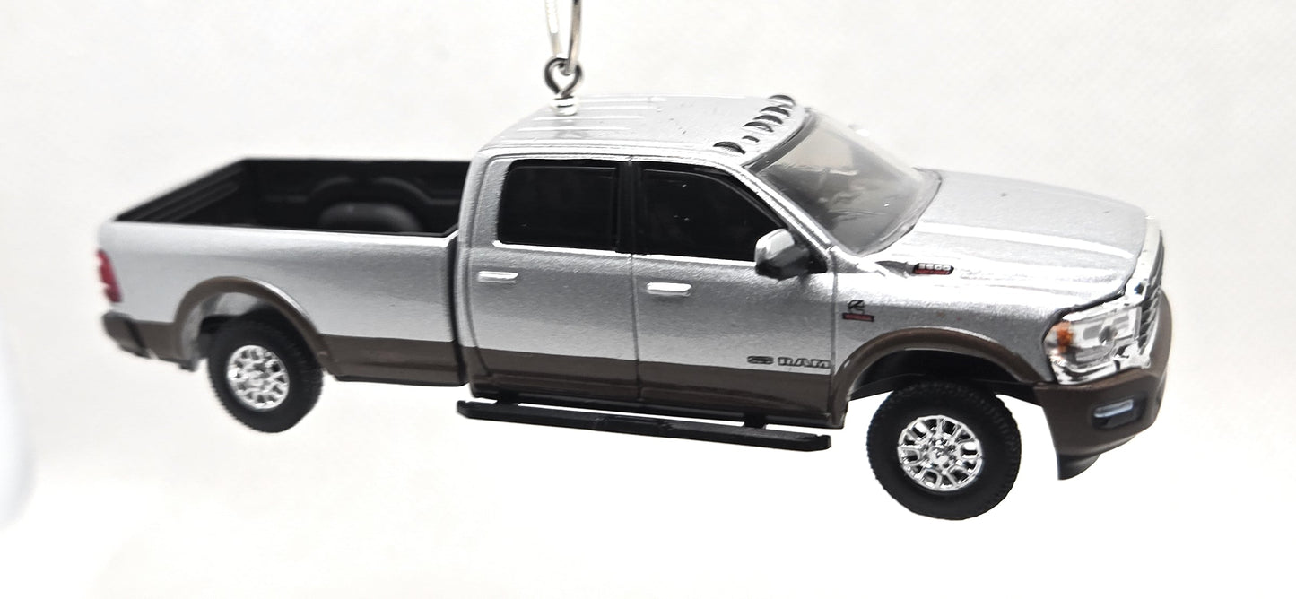 2023 Ram 3500 Limited Longhorn Silver Christmas Ornament
