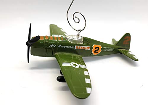 Republic P-47D Thunderbolt Jet Aircraft Custom Green Stripes Christmas Ornament