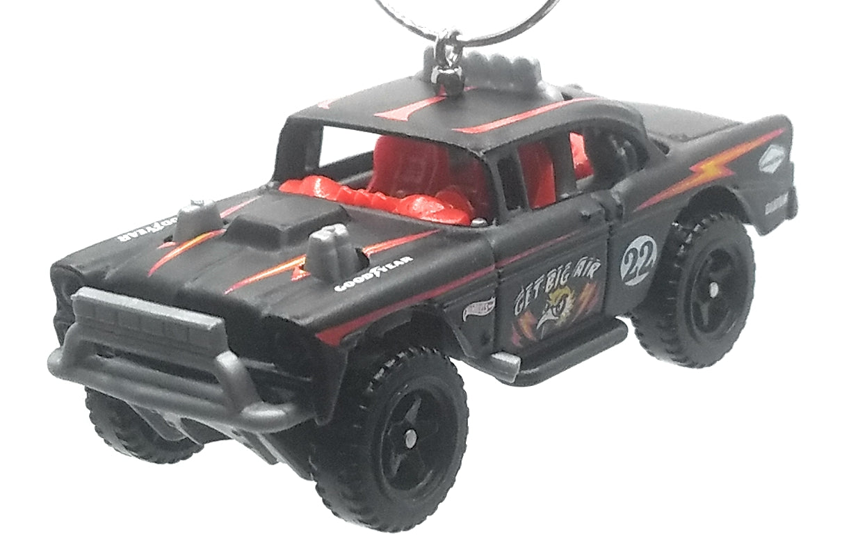 1956 Chevy Big Air Bel Air Gray Black Christmas Ornament