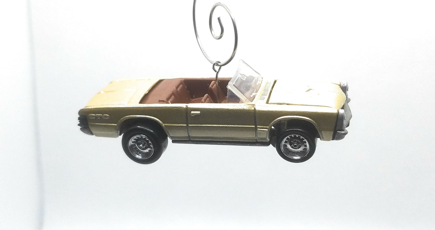 1965 Pontiac GTO Convertible Gold Christmas Ornament