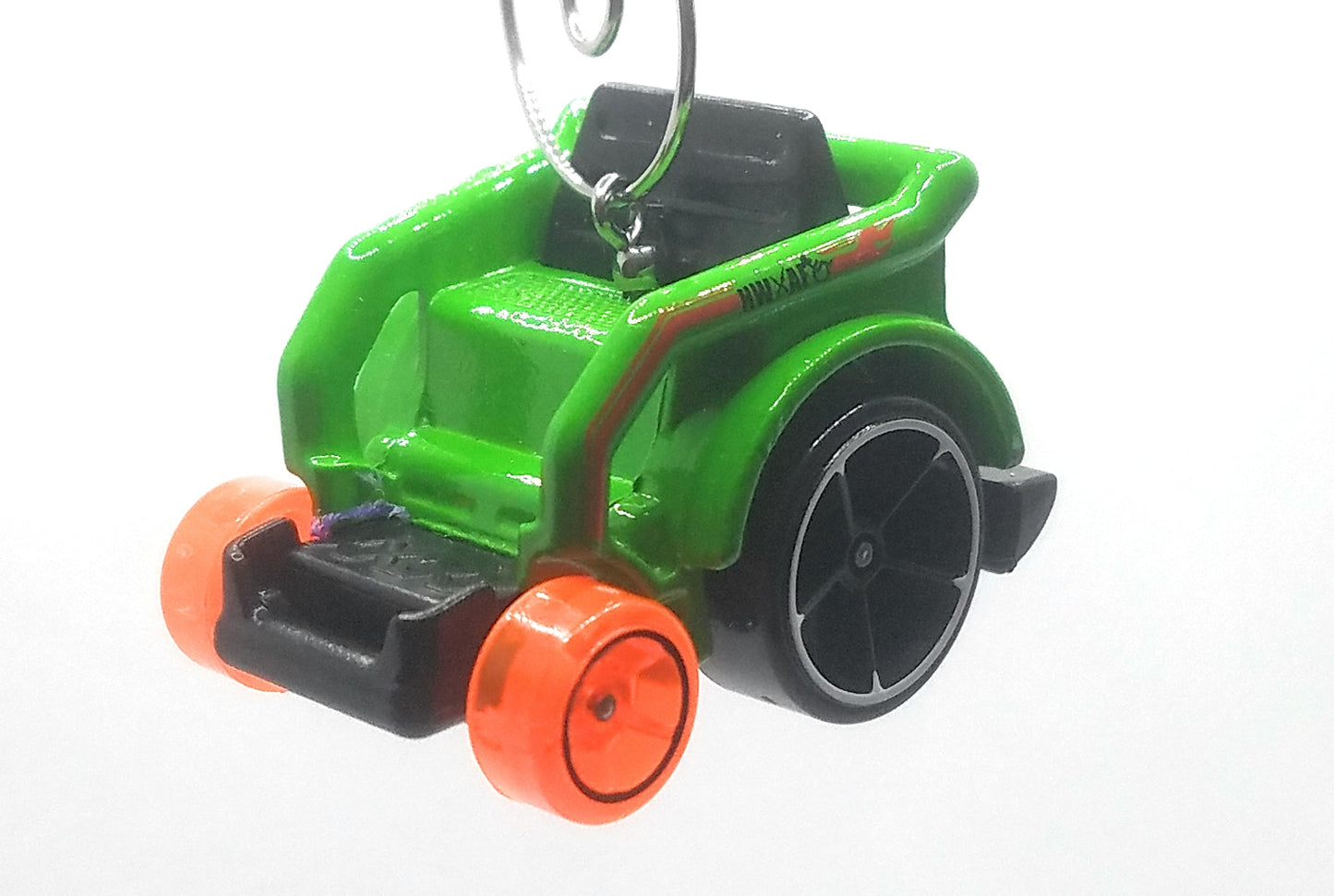 Wheelchair Green/Orange Wheels Christmas Ornament