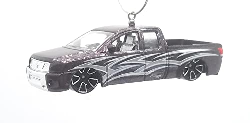 Nissan Titan Pickup Truck Purple Christmas Ornament