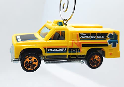 Fire Rescue Paramedic Truck Yellow Christmas Ornament