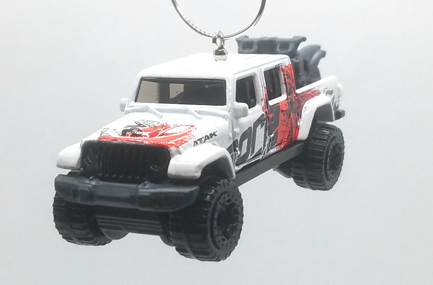 2020 Jeep Gladiator White/Black Red Decals Christmas Ornament