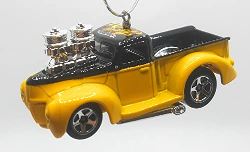 1941 Ford Pickup Truck Yellow Black Christmas Ornament