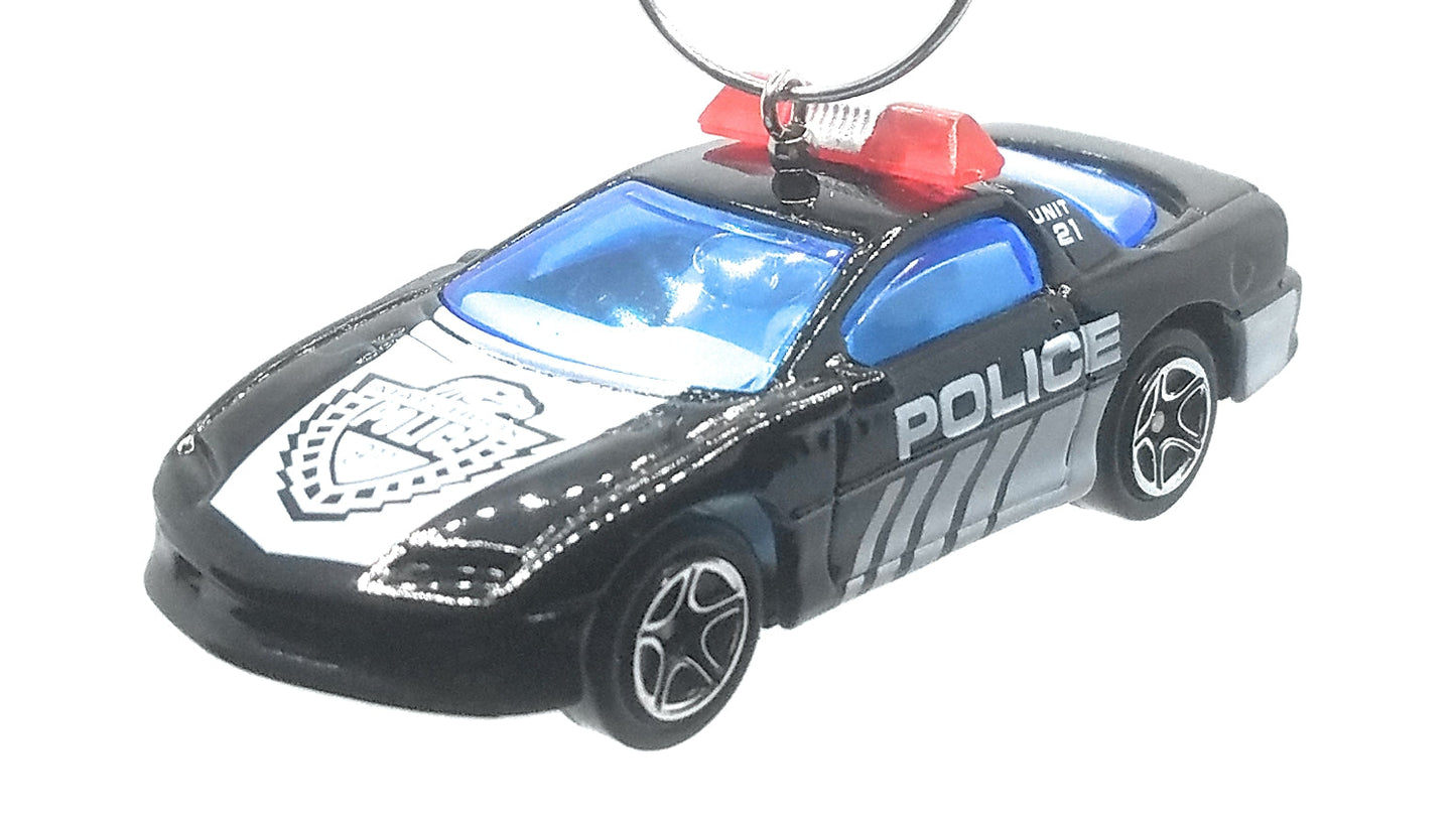 Chevy Camaro Z-28 Police Car Black White Christmas Ornament
