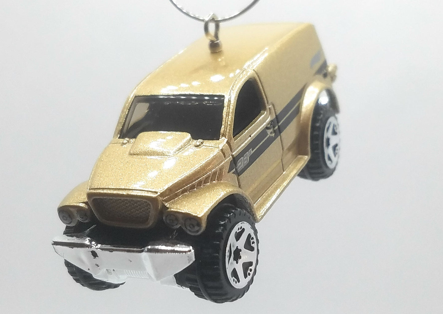 1999 Dodge Power Wagon Light Gold Black Side Stripes Christmas Ornament