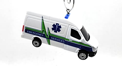 Emergency Services EMT Ambulance Van White Christmas Ornament