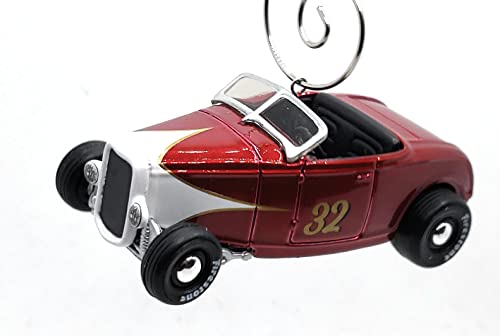 1932 Ford Roadster Red White Christmas Ornament