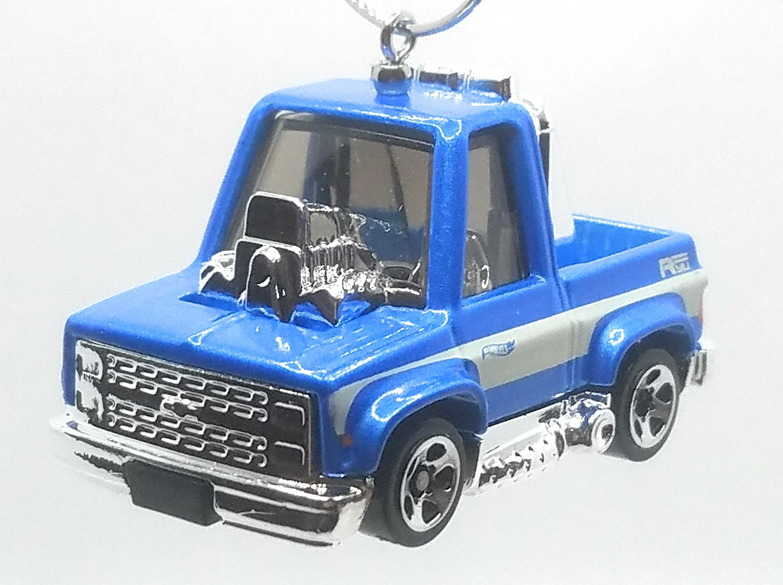1983 Chevy Silverado Truck Tooned Blue White Stripes Christmas Ornament