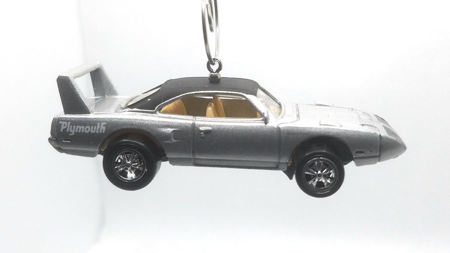 1970 Plymouth Superbird Silver Black Christmas Ornament