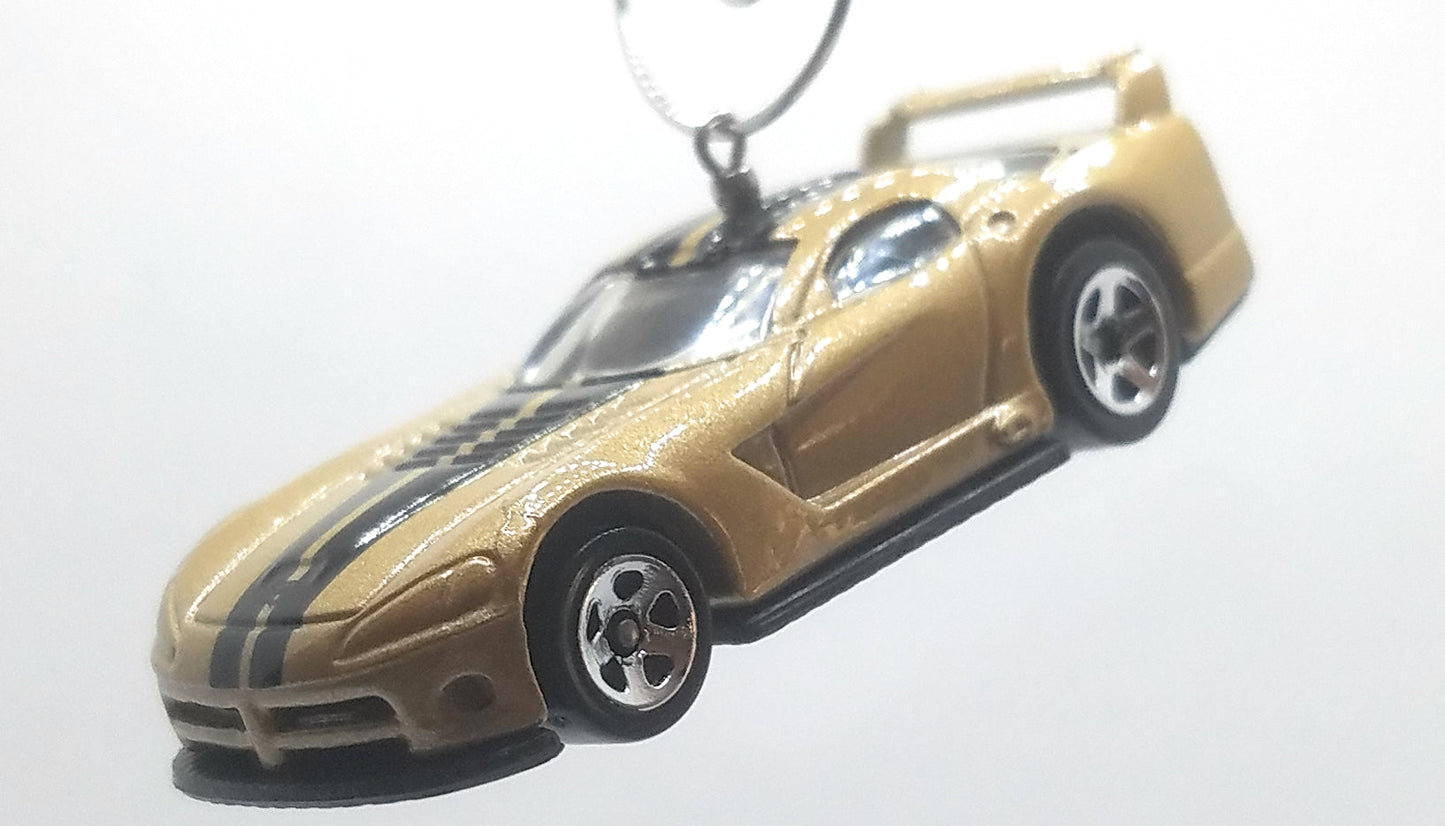 Dodge Viper GTS-R Light Gold Black Stripes Christmas Ornament
