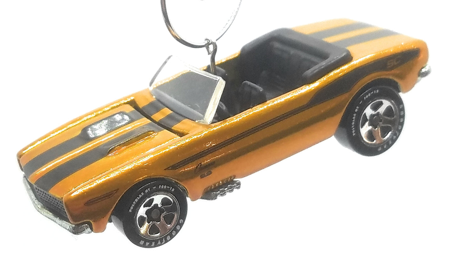1967 Chevy Camaro Gold/Black Stripes Christmas Ornament