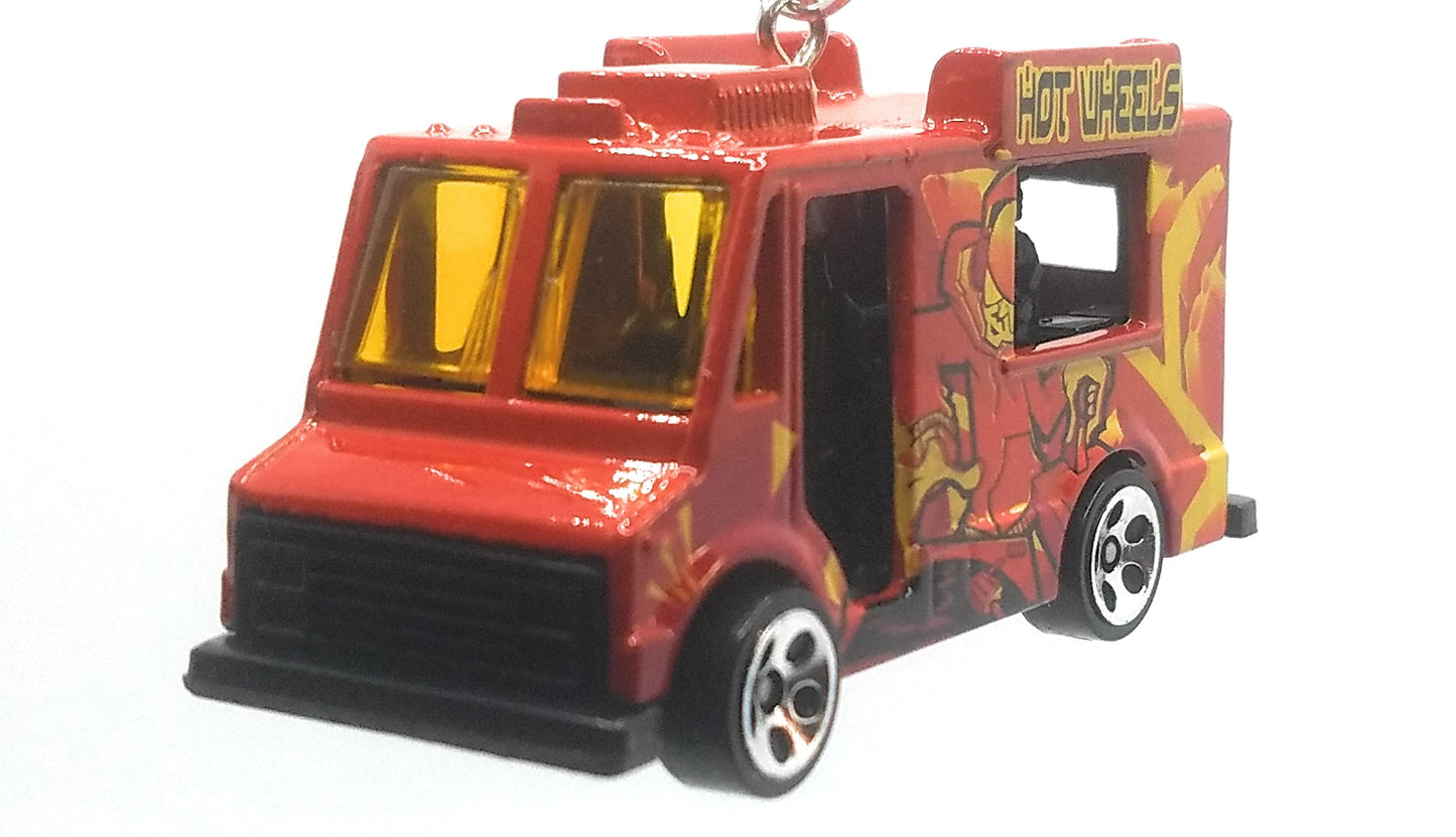 DJ Booth Truck Red Yellow Orange Decals Christmas Ornament