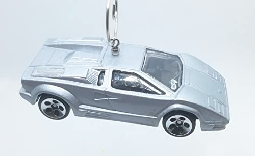 Lamborghini Countach Silver Christmas Ornament