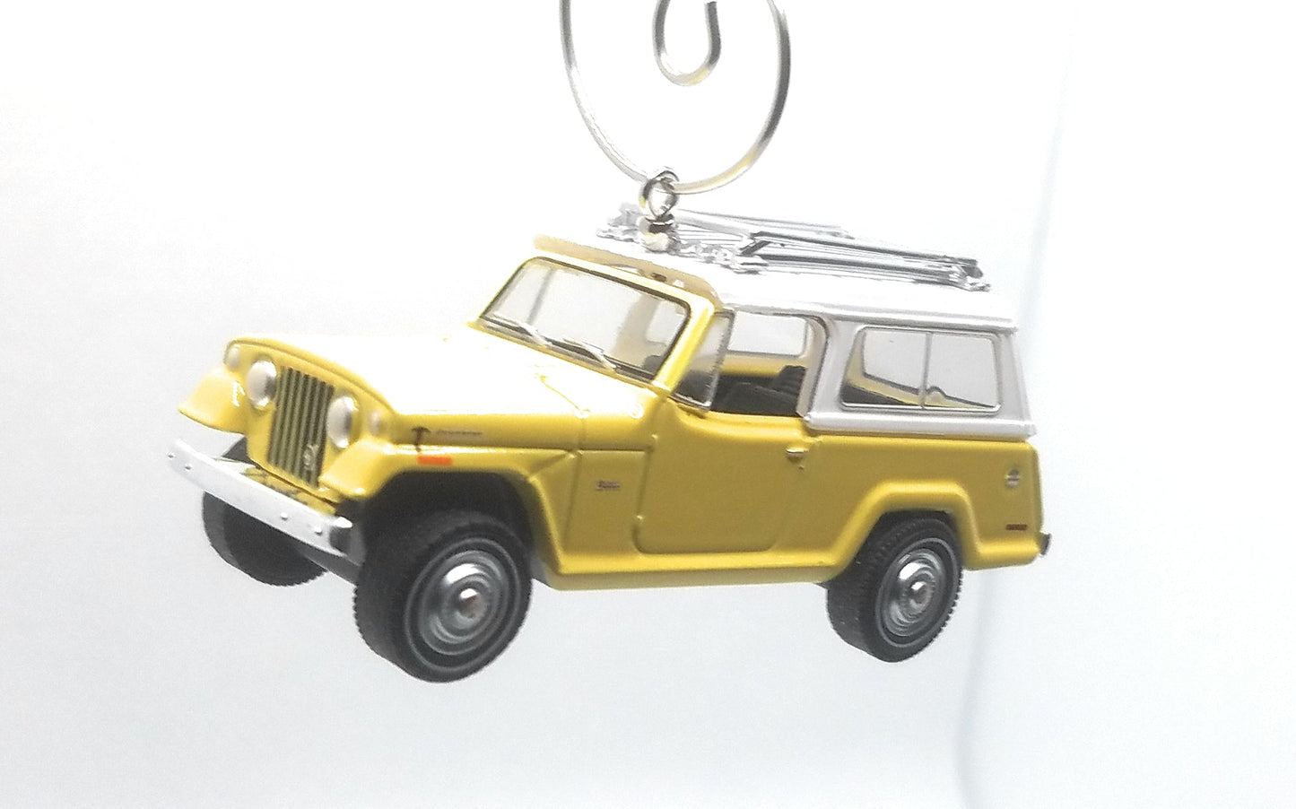 1970 Jeepster Commando Yellow White Christmas Ornament
