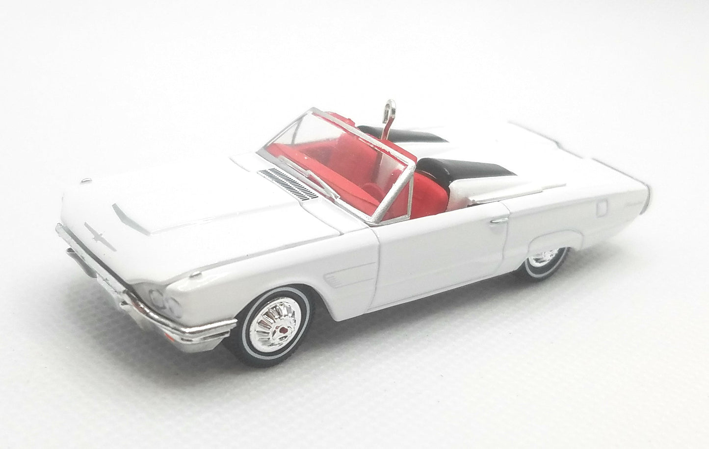 1965 Ford Thunderbird Covertible White Christmas Ornament