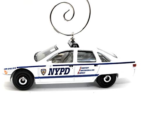 1994 Chevy Caprice-NYPD Police Custom Diecast White Christmas Ornament