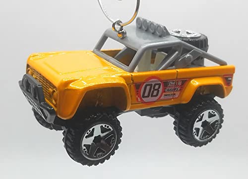 Custom Ford Bronco Yellow Grey Christmas Ornament