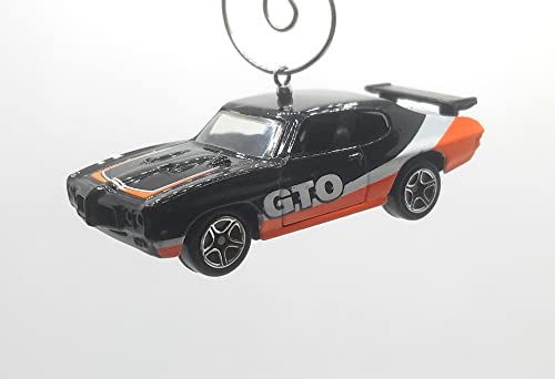 1970 Pontiac GTO Black Orange White Stripes Christmas Ornament