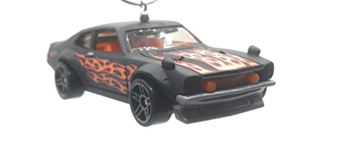 Ford Maverick Black Red Flames Christmas Ornament