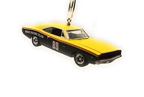 1968 Dodge Charger RT Yellow Christmas Ornament