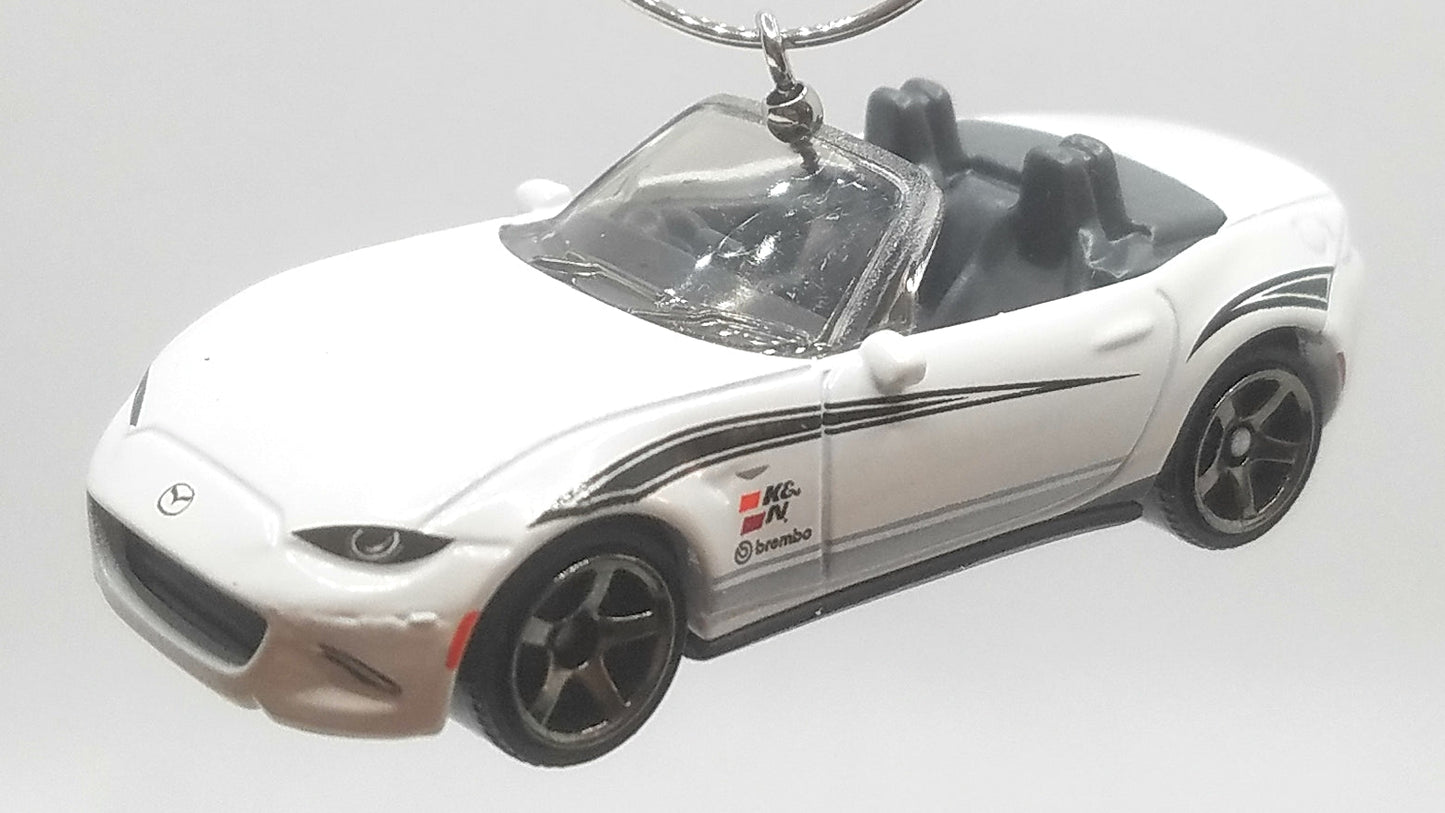 2015 Mazda MX-5 Miata White Black Christmas Ornament