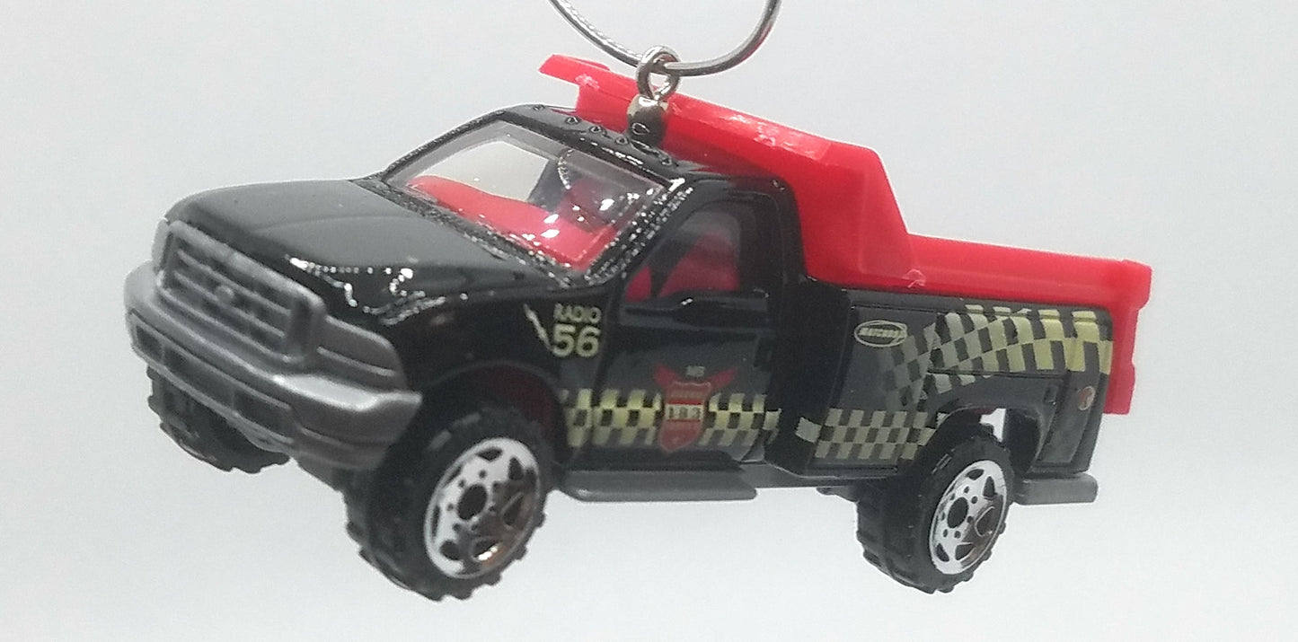 Ford Dump Utility Truck Black Red Christmas Ornament