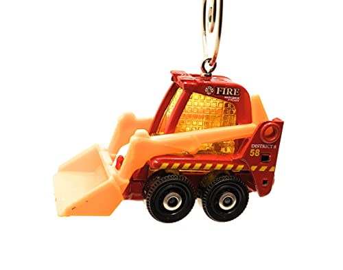 Bobcat Skidsteer Fire Dept Red Christmas Ornament
