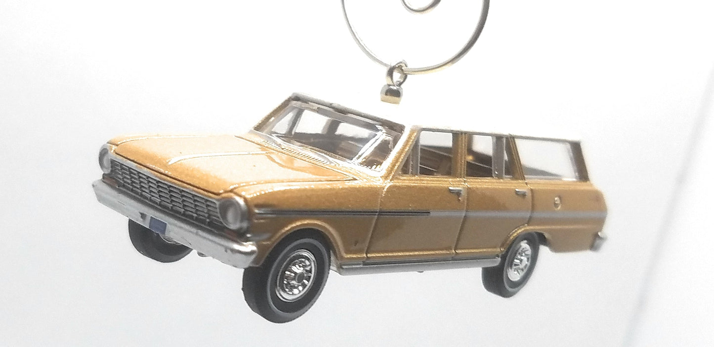1963 Chevy II Nova 400 Station Wagon Tan Christmas Ornament