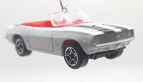 1969 Chevy Camaro SS 396 Covertible White Black Christmas Ornament