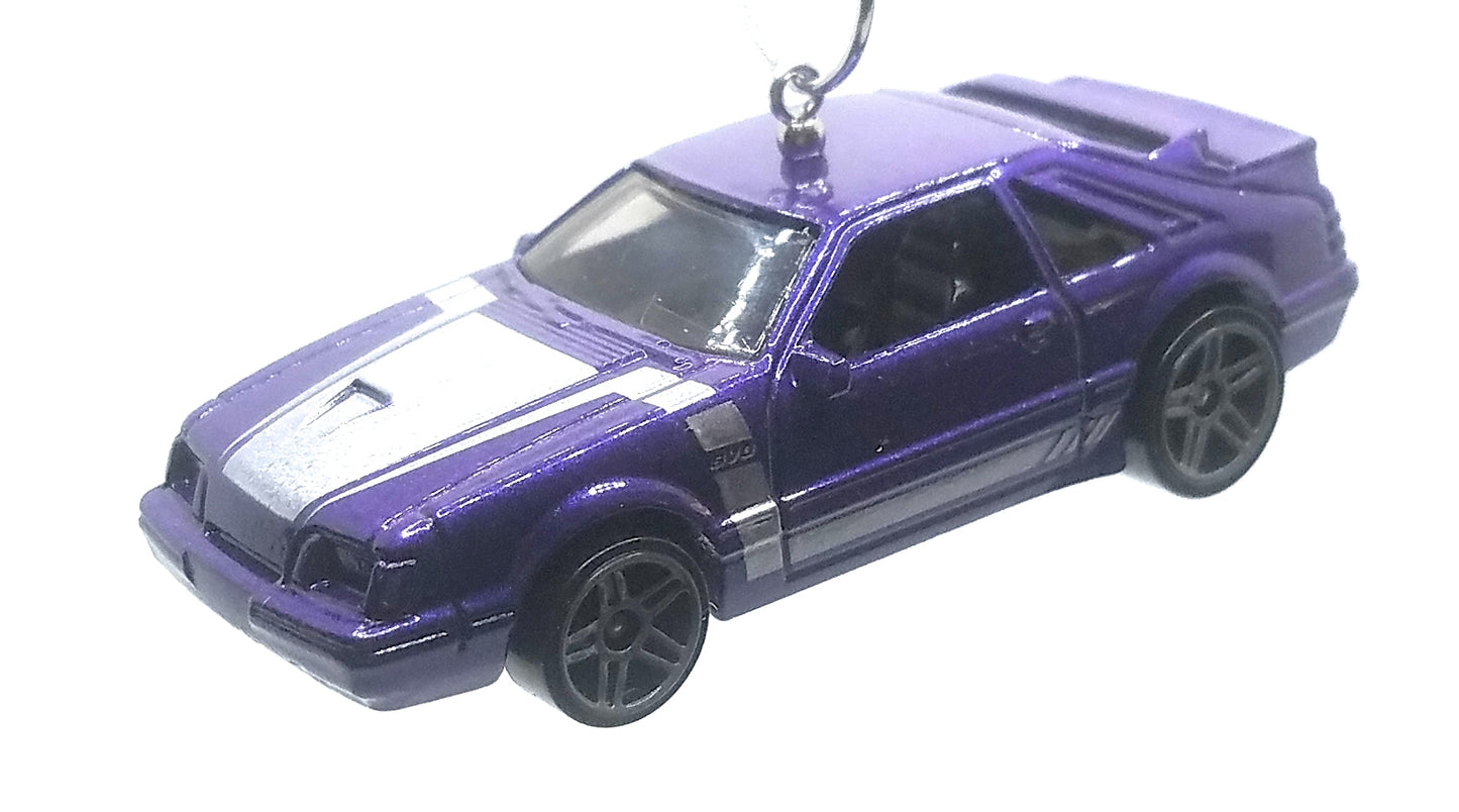 1984 Ford Mustang SVO Purple Grey Christmas Ornament
